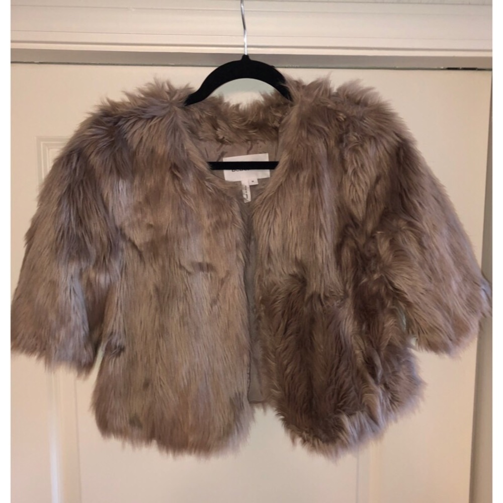 BCBG Generation Cropped Faux Fur Jacket